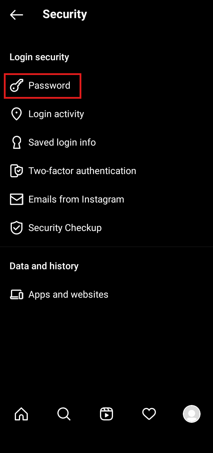 Tap on Password.