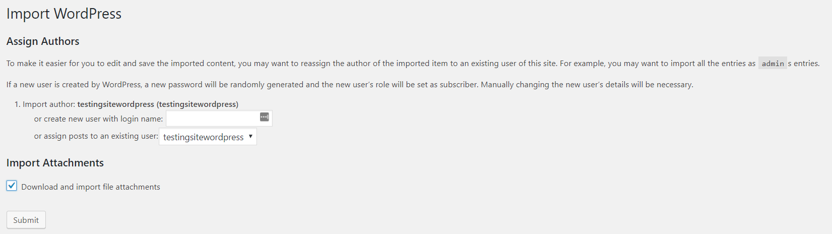 Reassigning the authors after import