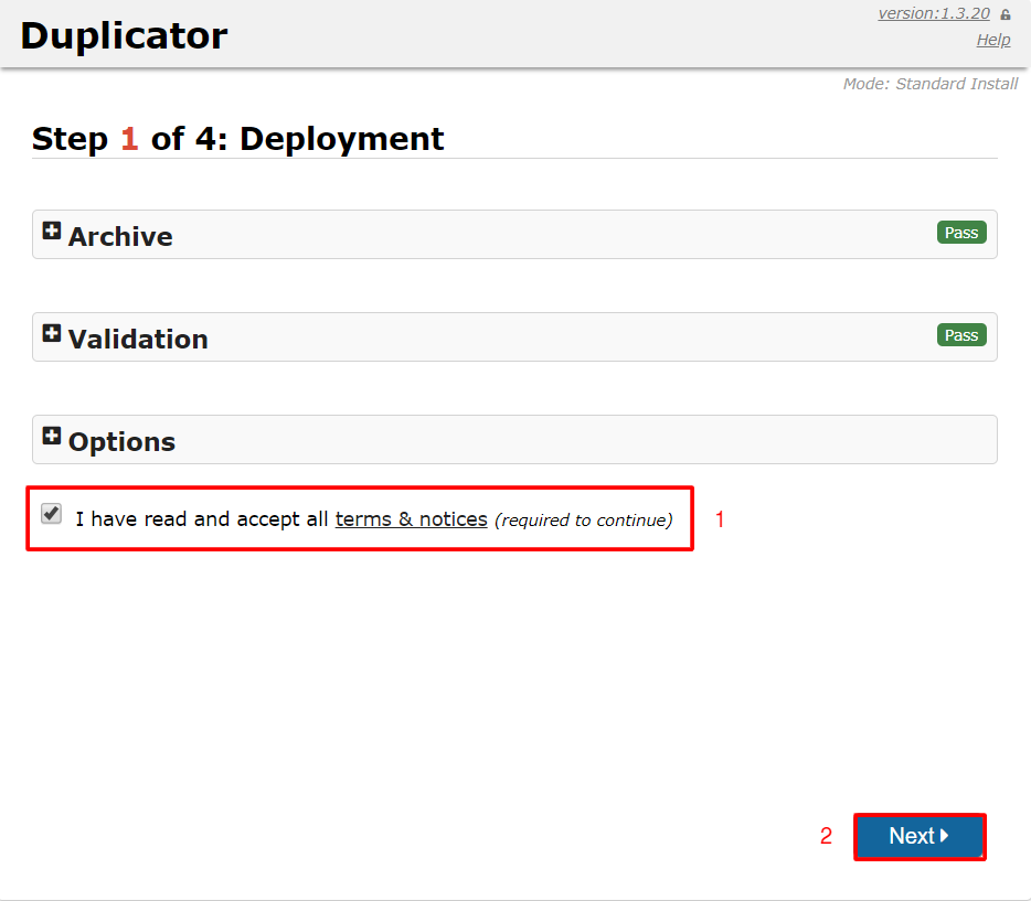Duplicator's package installer