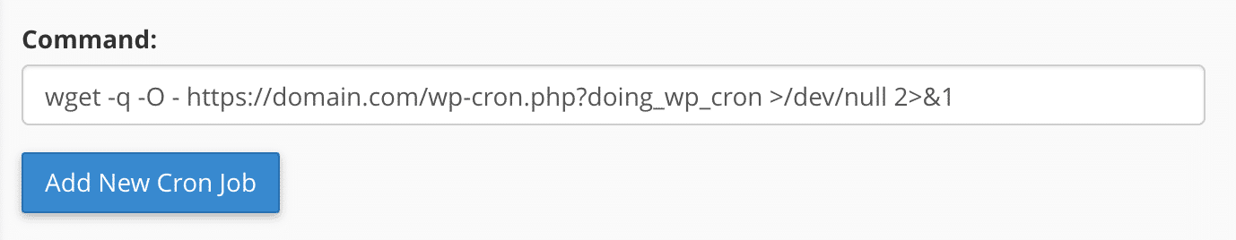 cPanel add new cron job