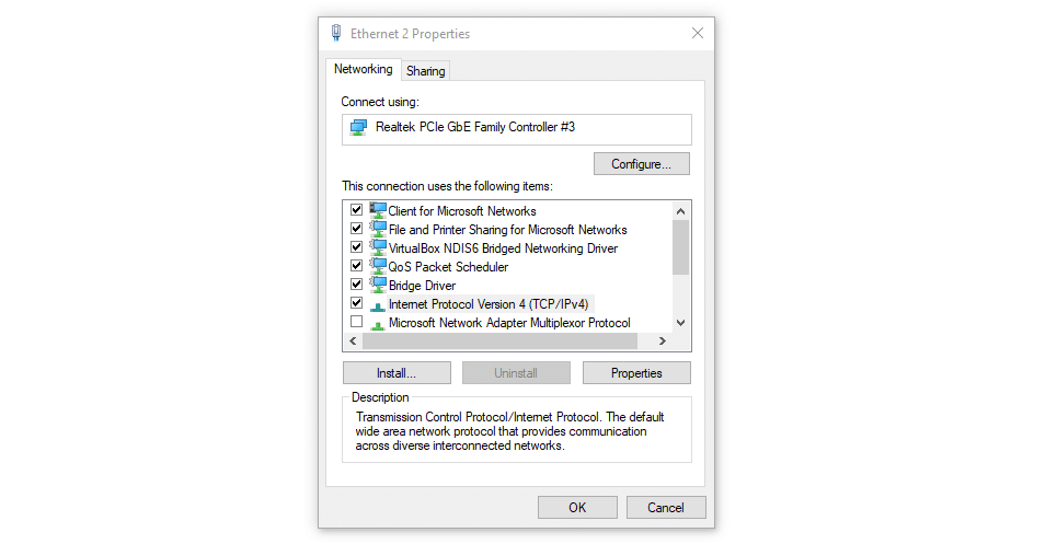 The Windows system window for 