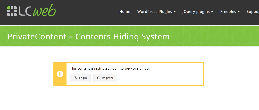 premium plugin to make WordPress Private Page