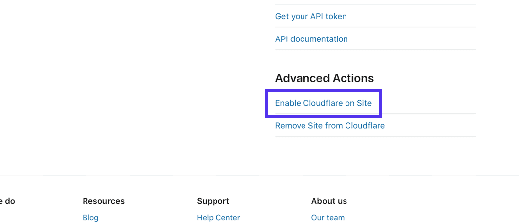 The Cloudflare dashboard