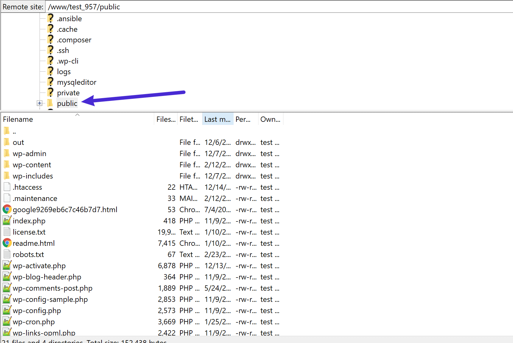 The .maintenance file is located in your