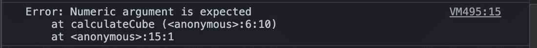 The message “Error: Numeric argument is expected” shown on a dark grey background.