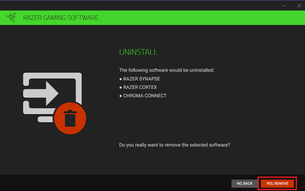 Click on YES REMOVE button. How to Fix Razer Audio Visualizer Not Working