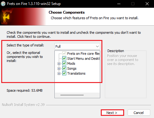 select type of installation and click on Next button