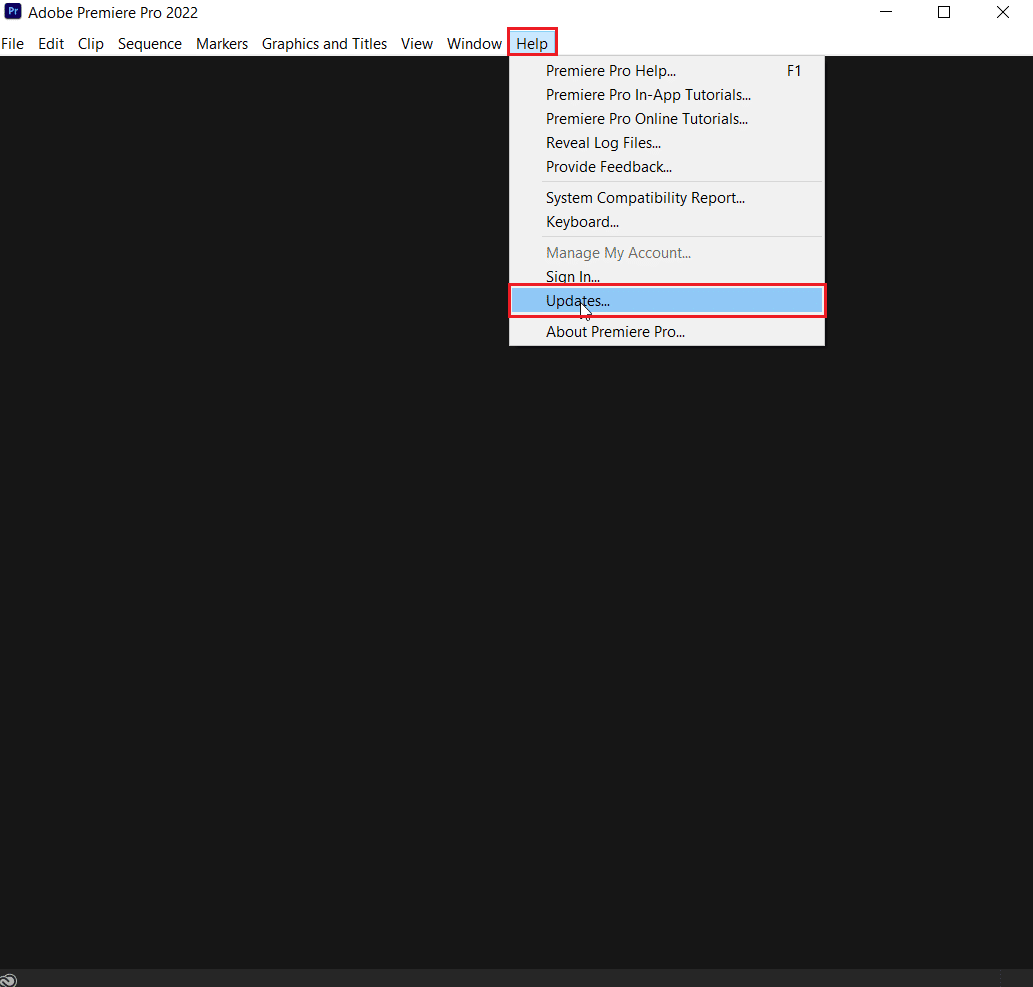 got to help and click updates