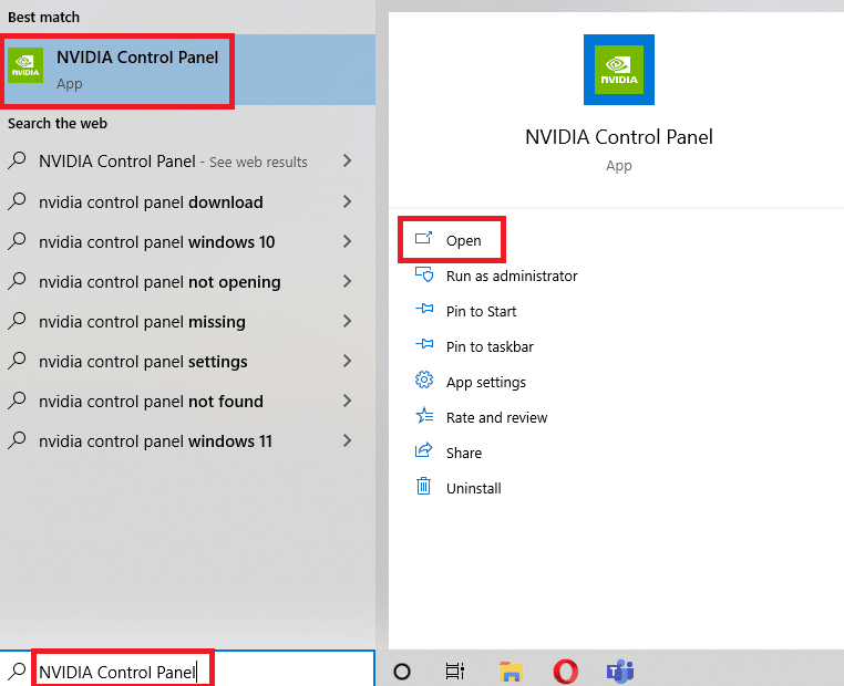 open NVIDIA Control Panel