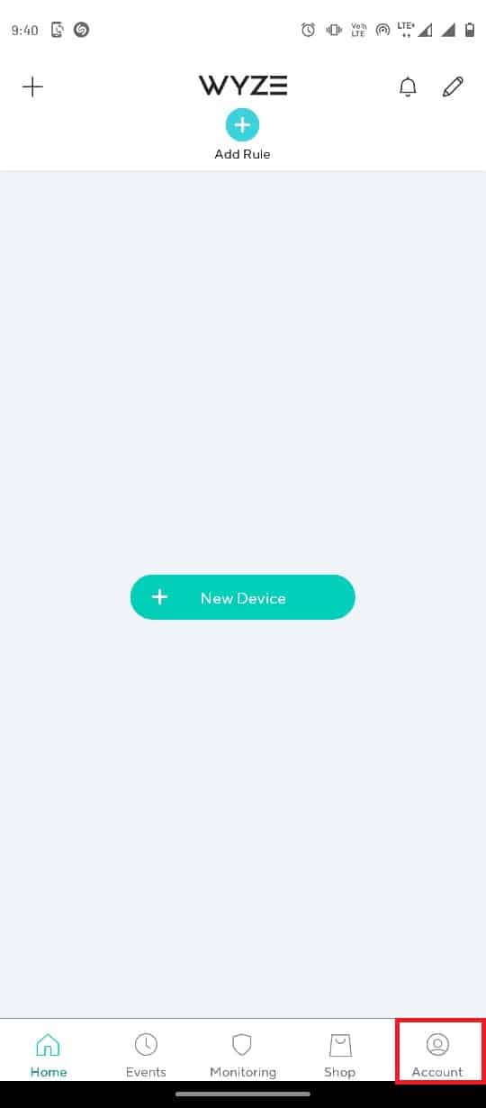 Tap on the Account option. Fix Wyze Error 07 on Android