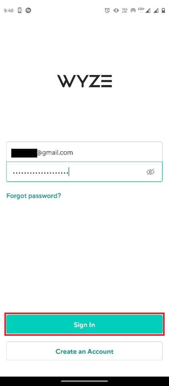 Now on the log in page re enter your credentials and tap Sign in