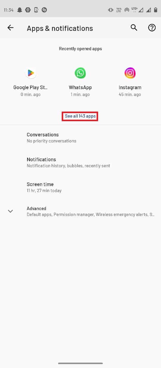 Tap on Sell all apps. Fix Wyze Error 07 on Android