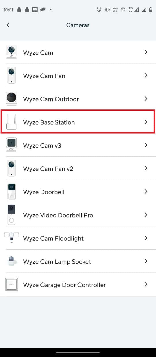 Tap on the camera type you would like to add