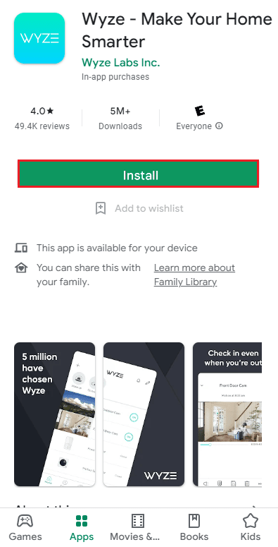 install wyze app playstore