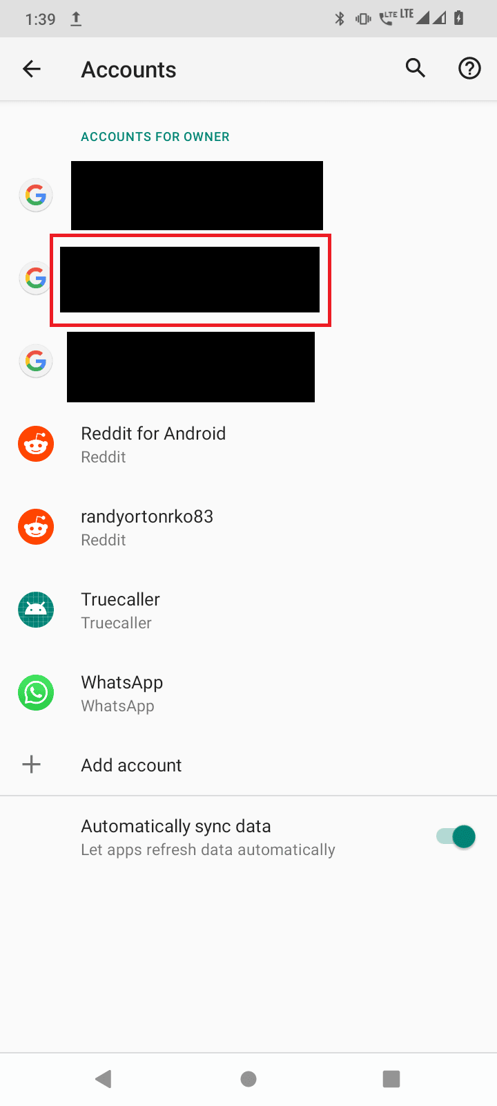 tap an account