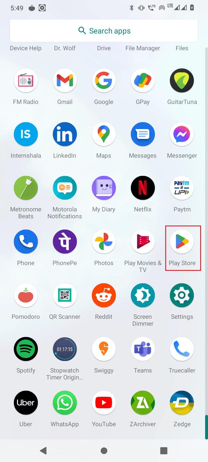 tap google play store