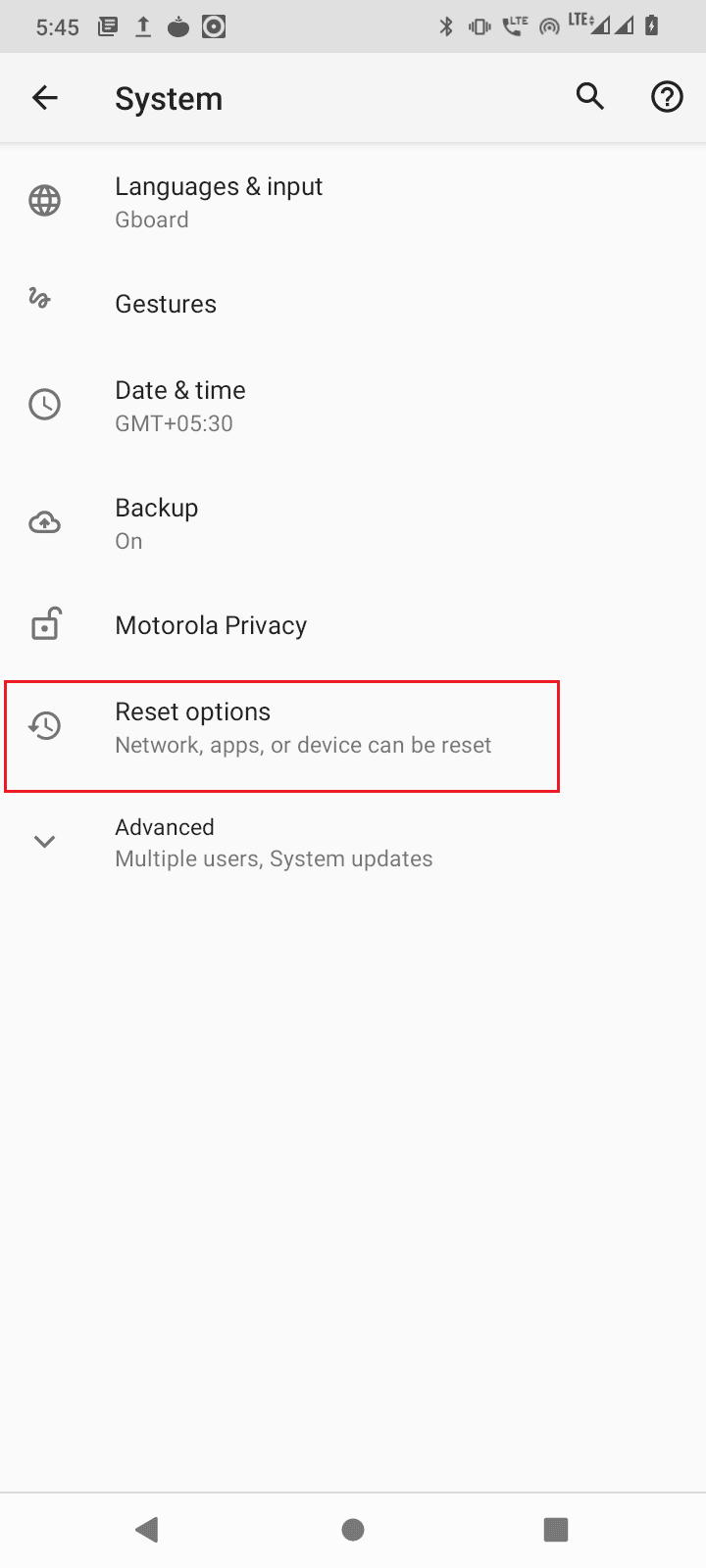 tap reset options. Fix Error Retrieving Information from Server RPC