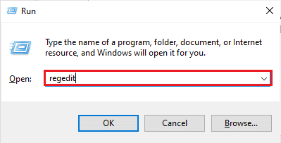 Enter regedit 