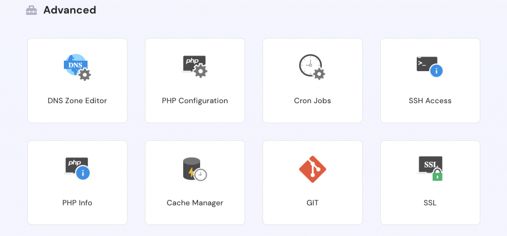Selecting the PHP Configuration option under the Advanced section on hPanel