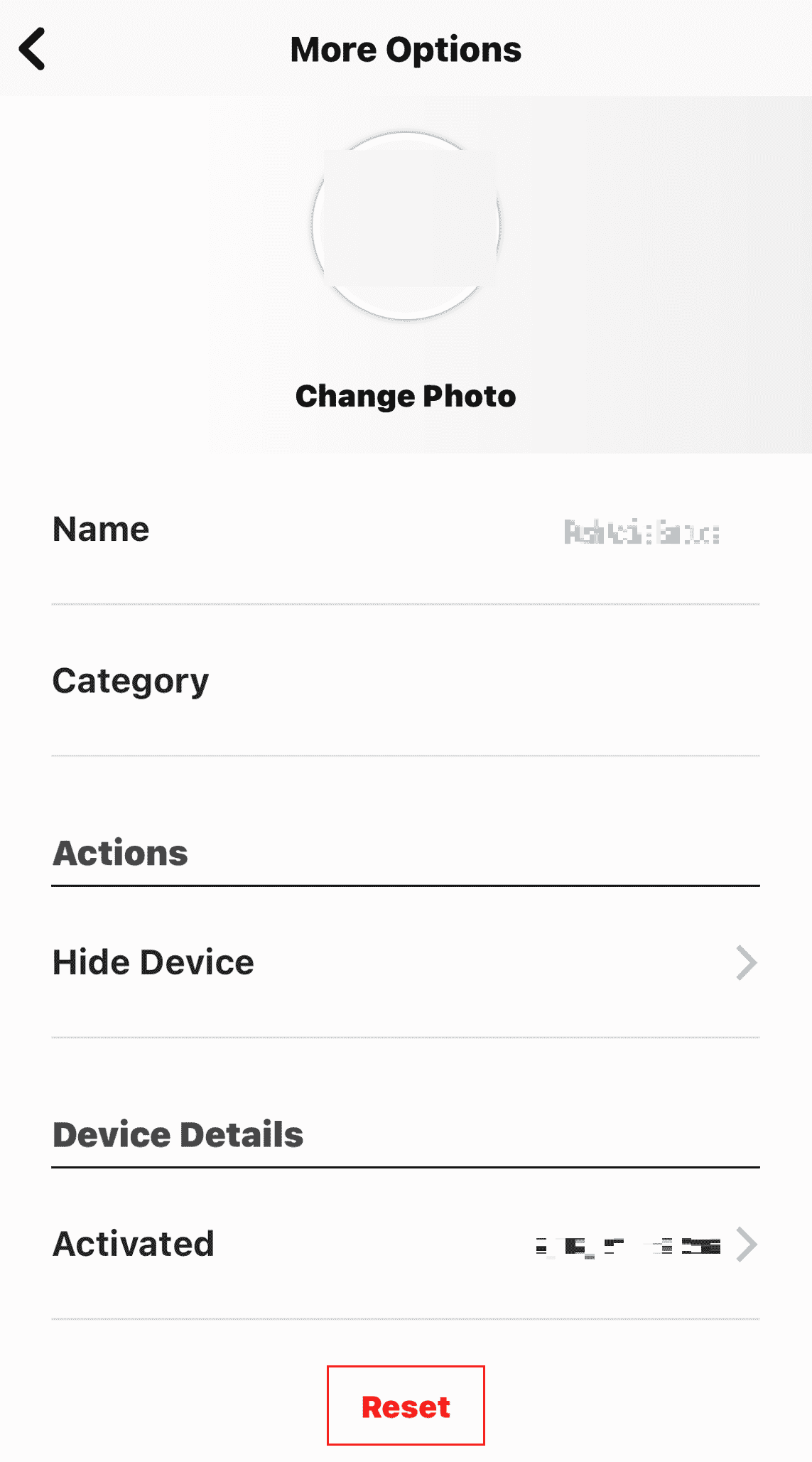 Swipe to the bottom and tap on Reset