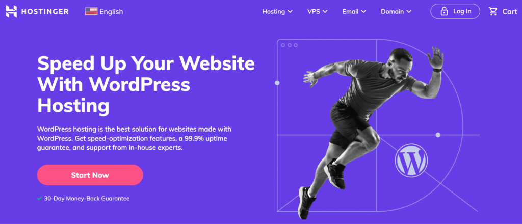 Hostinger ad for WordPress hosting