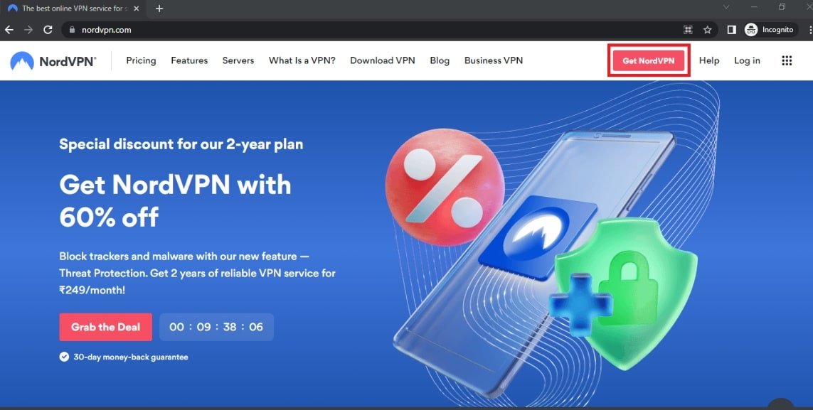 Click on the Get NordVPN button