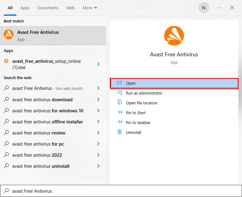 open Avast Antivirus. Fix Adobe After Effects Error 16 in Windows 10