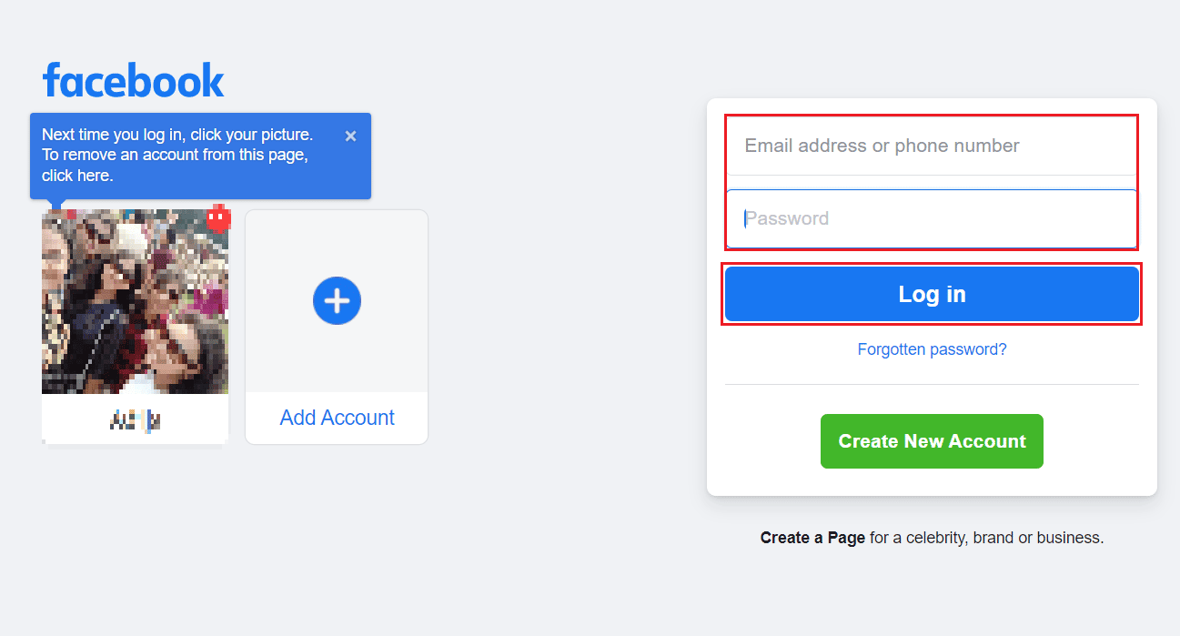 Visit the Facebook website on your browser Log in to your account | recover your Facebook password without email and phone number