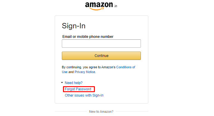 click on Forgot Password | How to Change Email on Amazon | recover an old Amazon account