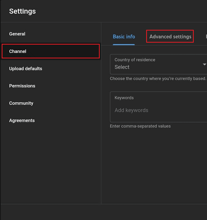 Tap on Channel - Advanced settings | remove someone else's YouTube channel