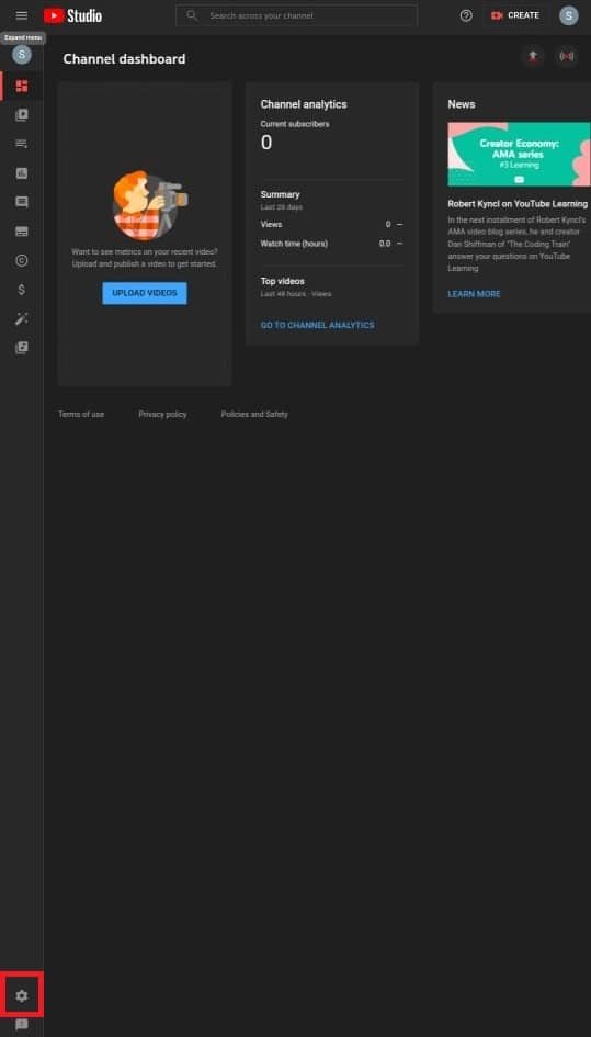 click on Settings from the left pane