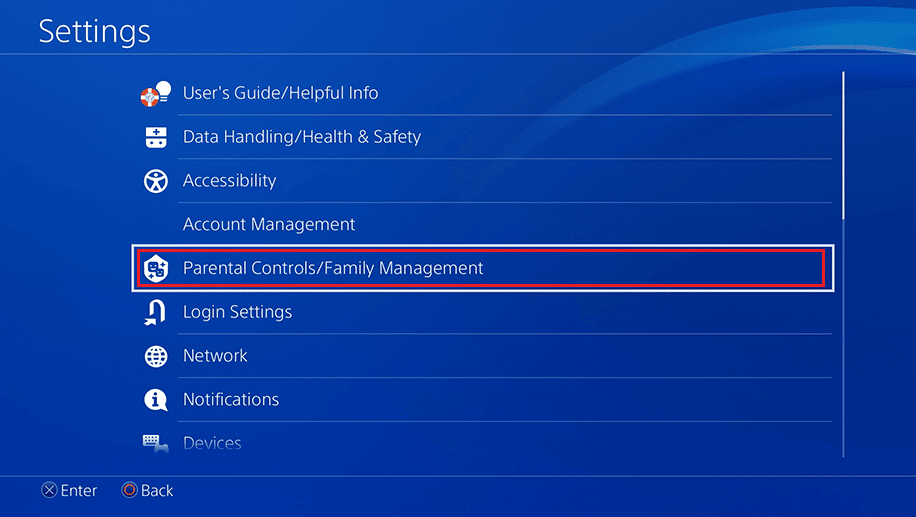 Choose Parental Controls/Family Management | How to Remove a Family Member on PS4