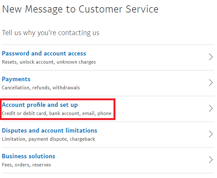 Click on Account profile and set up option from the list