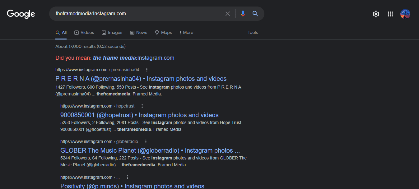Once the search result is loaded, search for the comment you were looking for. | How to Find Someone's Comments On Instagram | see someones likes and comments on Instagram