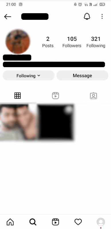 Open the Instagram profile of the user | How to Find Someone's Comments On Instagram