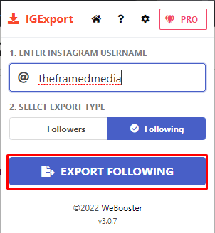 Then click on the Export Following option to get a list of users followed by your boyfriend | How to Find Someone's Comments On Instagram | see hidden comments on Instagram | see someones likes and comments on Instagram