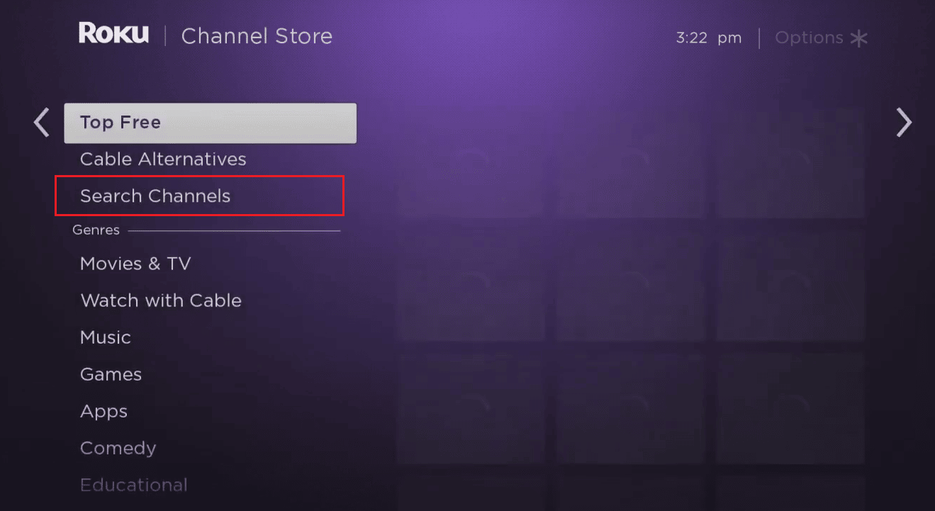 select Search Channels