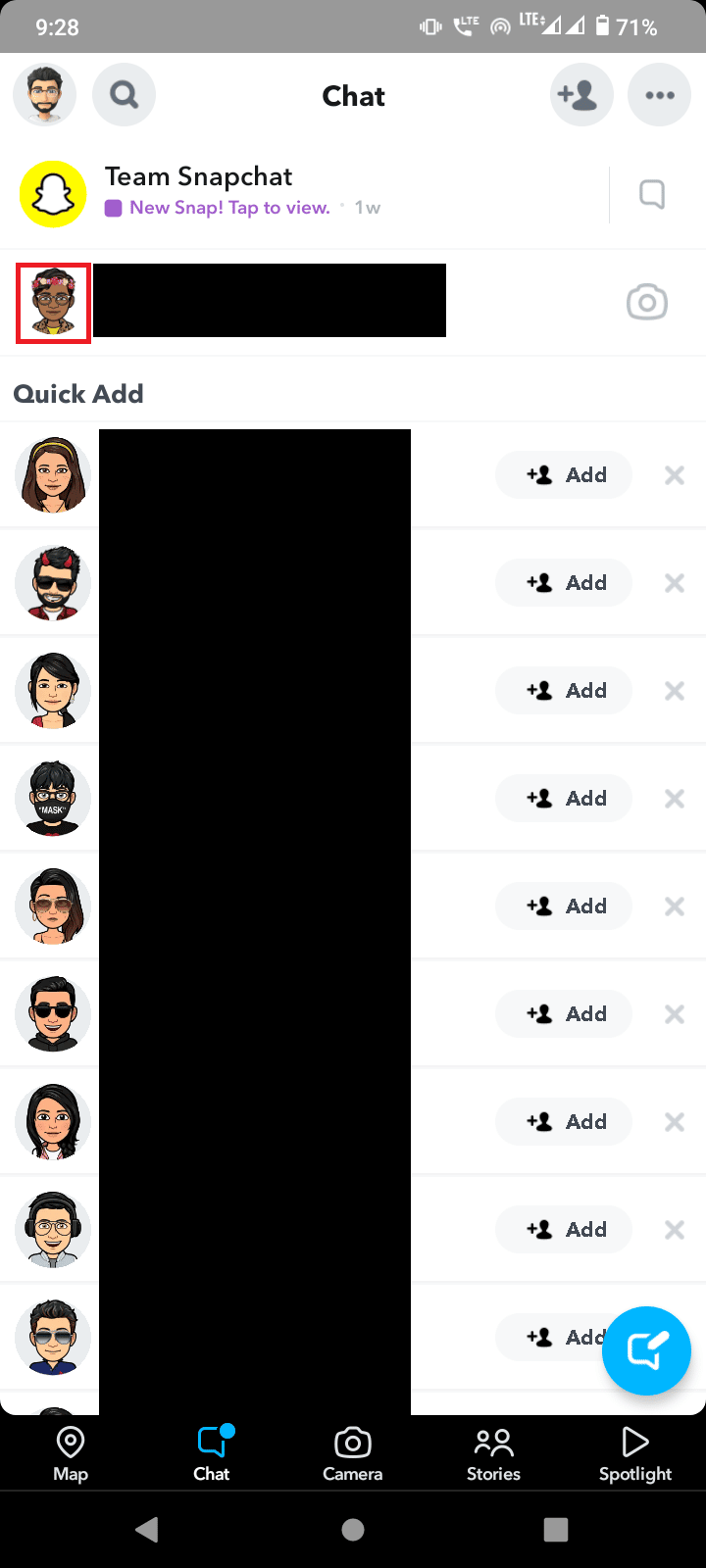 tap on the profile photo