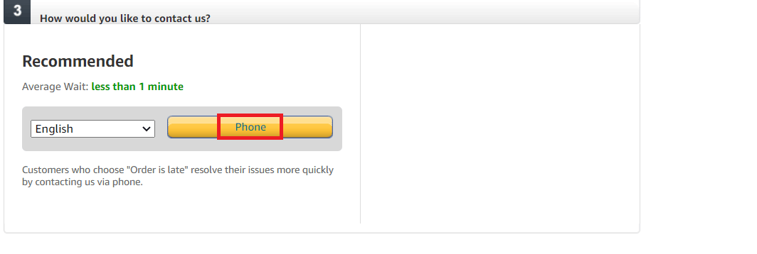 click on Phone. What to do When Amazon Says Order Not Yet Shipped