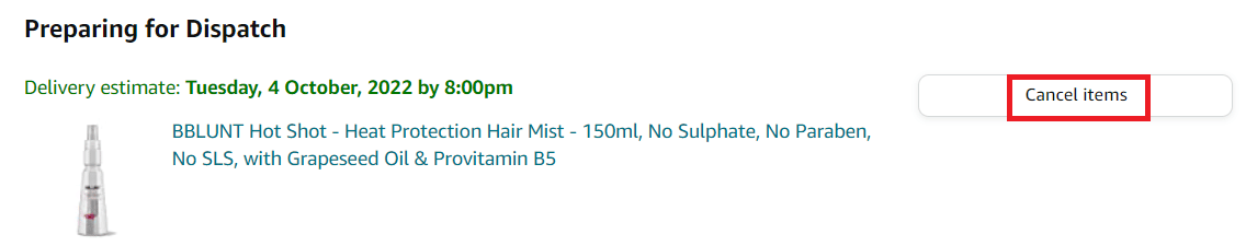 click on Request Cancellation or Cancel items
