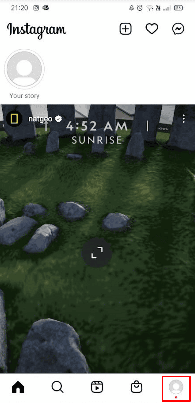 Tap on profile at the bottom right corner