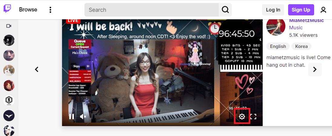Click on the Settings icon. Fix Twitch Resource Format Not Supported in Windows 10