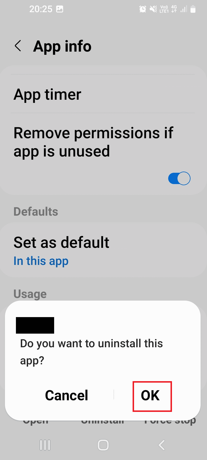 Tap on the OK button 