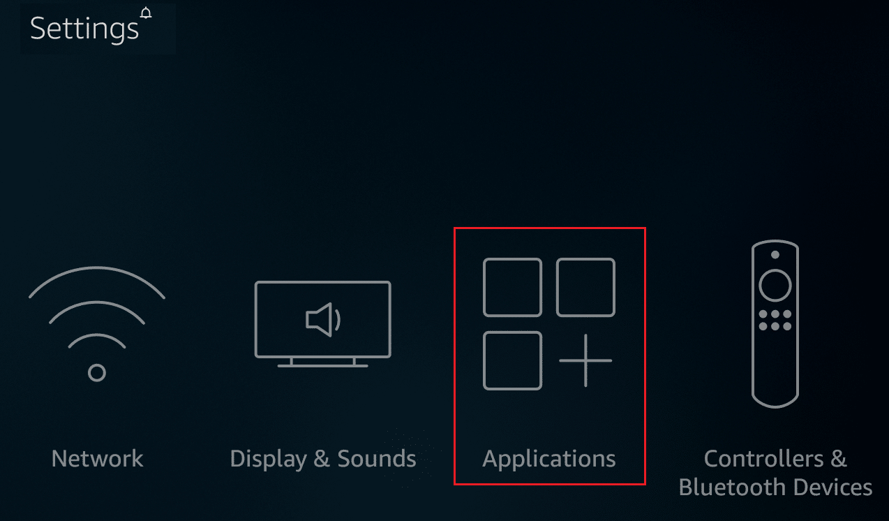 select Applications in Amazon Firestick settings