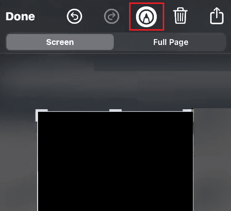 tap on the enclosed markup icon from the top