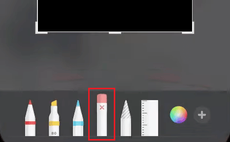 Tap on the Eraser tool from the bottom