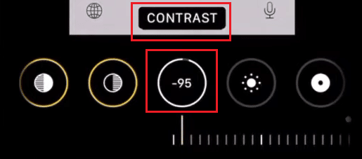 set the Contrast at -95