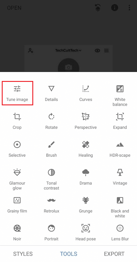 Tap on Tune image