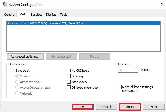 Click on the Apply followed by the OK buttons