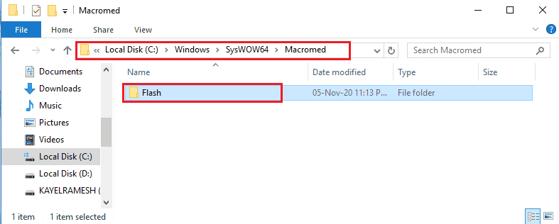 Navigate to the Flash folder